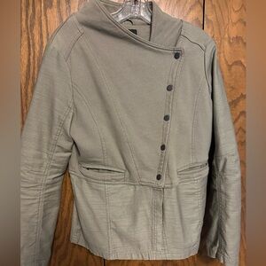 EUC WOMENS L COFFEE SHOP NEW YORK KHAKI JACKET